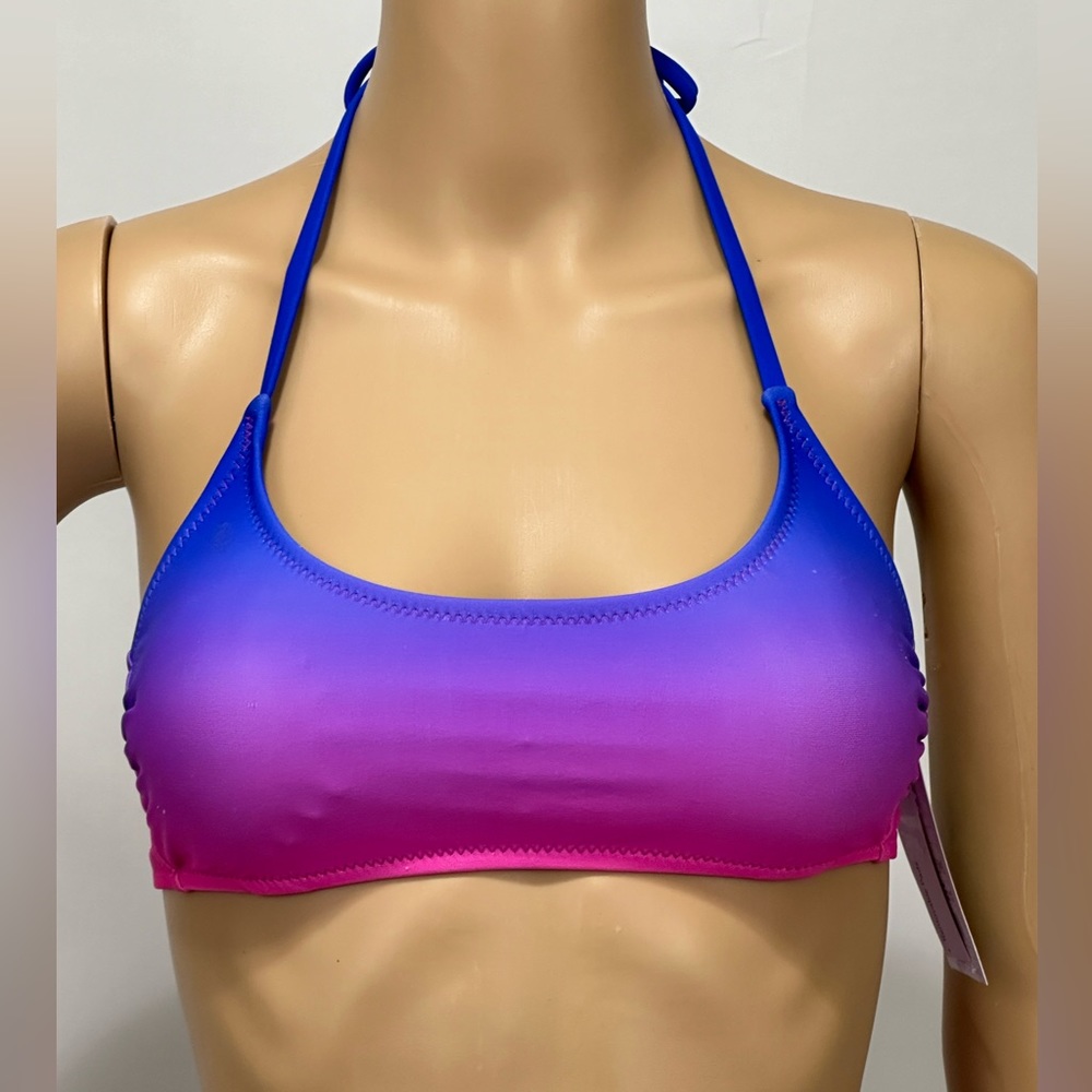 Wild fable ombré Blue and Pink Front Scoop Bikini Top XS (0-2)
